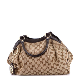 Gucci Sukey Tote GG Canvas with Leather Medium