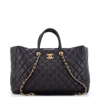 Chanel Coco Handle Shopping Tote Quilted Caviar Large