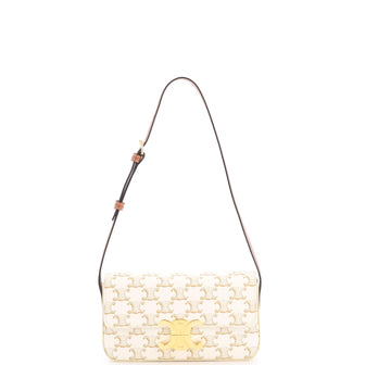 Celine Triomphe East-West Shoulder Bag Triomphe Coated Canvas