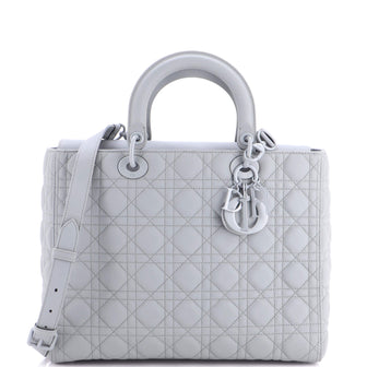 Christian Dior Ultra Matte Lady Dior Bag Cannage Quilt Calfskin Large