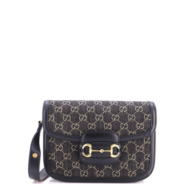 Gucci Horsebit 1955 Shoulder Bag GG Denim Small