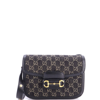 Gucci Horsebit 1955 Shoulder Bag GG Denim Small
