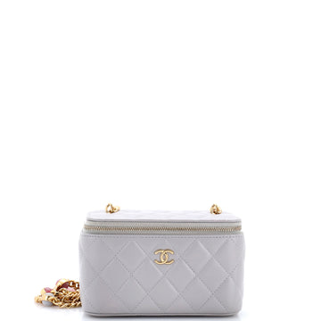 Chanel Classic Vanity Case with Resin Pearl Chain Quilted Lambskin Small