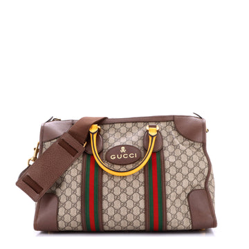 Gucci Neo Vintage Web Duffle Bag GG Coated Canvas Medium
