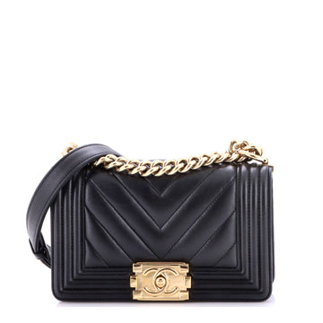 Chanel Boy Flap Bag Chevron Lambskin Small