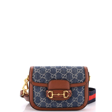 Gucci Horsebit 1955 Shoulder Bag GG Denim Mini