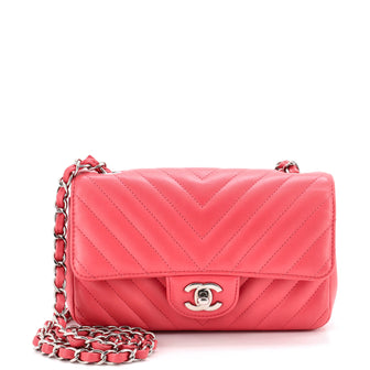 Chanel Classic Single Flap Bag Chevron Lambskin Mini