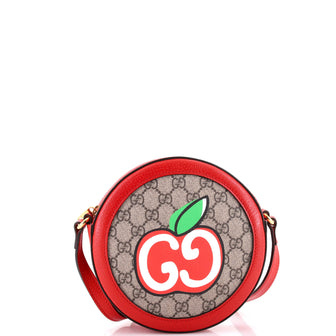 Gucci Ophidia Round Shoulder Bag Apple GG Coated Canvas Mini