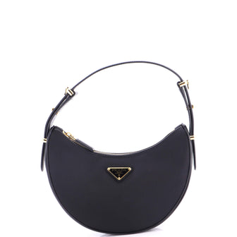 Prada Arque Half Moon Hobo Tessuto Small