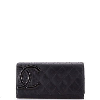 Chanel Cambon Gusset Wallet Quilted Lambskin Long