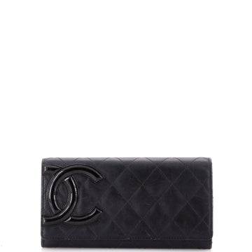 Chanel Cambon Gusset Wallet Quilted Lambskin Long