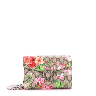 Gucci Dionysus Chain Wallet Blooms Print GG Coated Canvas Small