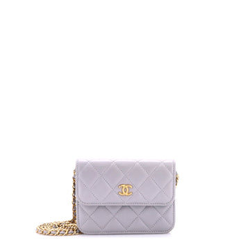 Chanel Pearl Crush Flap Clutch with Chain Quilted Lambskin Mini