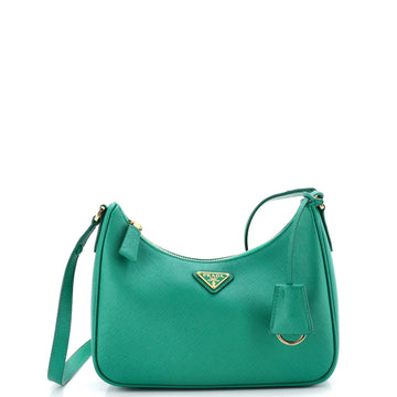 Prada Re-Edition Hobo Saffiano Leather Mini