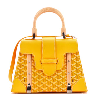Goyard Saigon Top Handle Bag Coated Canvas with Leather PM