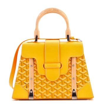 Goyard Saigon Top Handle Bag Coated Canvas with Leather PM