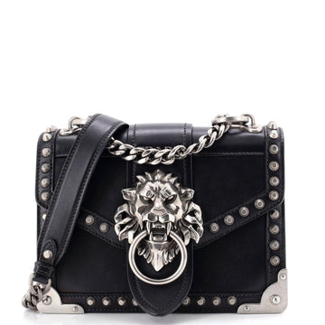 Prada Animalier Cahier Crossbody Bag Studded Leather Small