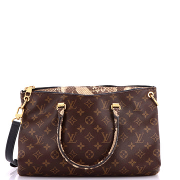 Louis Vuitton Pallas Tote Monogram Canvas with Python