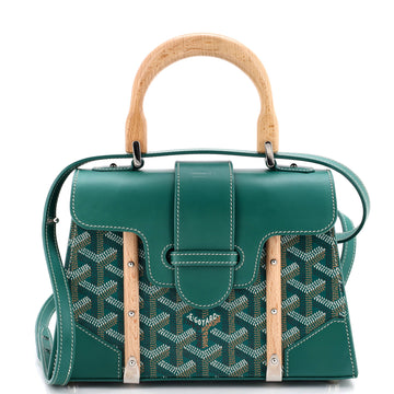 Goyard Structured Saigon Top Handle Bag Coated Canvas with Leather Mini