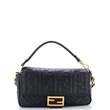 Fendi Baguette NM Bag Zucca Embossed Leather Medium