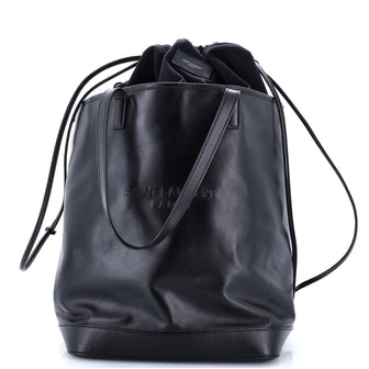 Saint Laurent Teddy Shopping Tote Leather with Canvas