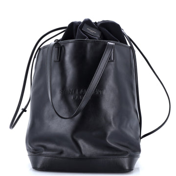 Saint Laurent Teddy Shopping Tote Leather with Canvas