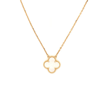 Van Cleef & Arpels Vintage Alhambra Pendant Necklace 18K Yellow Gold and Mother of Pearl