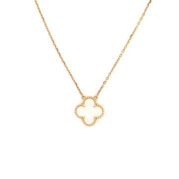Van Cleef & Arpels Vintage Alhambra Pendant Necklace 18K Yellow Gold and Mother of Pearl
