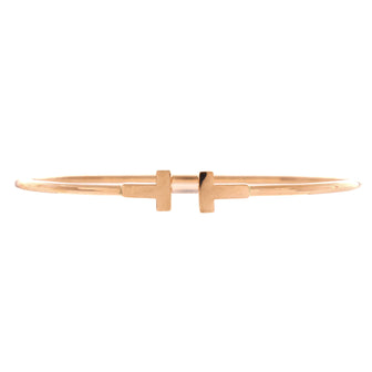 Tiffany & Co. T Wire Bracelet 18K Rose Gold Narrow