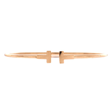 Tiffany & Co. T Wire Bracelet 18K Rose Gold Narrow