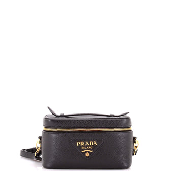 Prada Convertible Top Handle Vanity Shoulder Bag Vitello Daino Mini