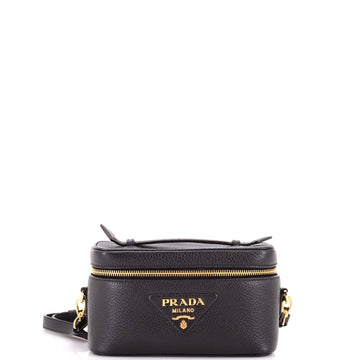 Prada Convertible Top Handle Vanity Shoulder Bag Vitello Daino Mini