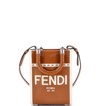 Fendi Sunshine Shopper Tote Patent and Canvas Mini