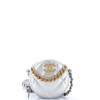 Chanel 19 Round Clutch with Chain Quilted Leather