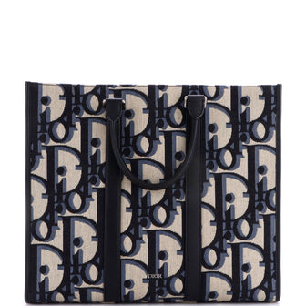 Christian Dior East West Convertible Tote Maxi Oblique Canvas