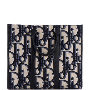 Christian Dior East West Convertible Tote Maxi Oblique Canvas