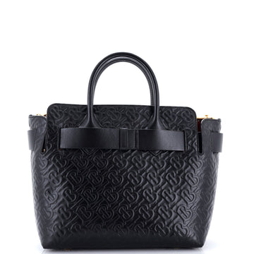 Burberry Belt Tote Monogram Embossed Leather Small