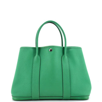 Hermes Garden Party Tote Leather with Printed Interior 36