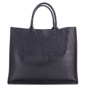 Christian Dior Book Tote Oblique Embossed Calfskin Large