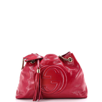 Gucci Soho Chain Strap Shoulder Bag Patent Medium