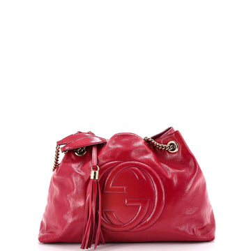 Gucci Soho Chain Strap Shoulder Bag Patent Medium