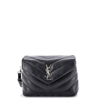 Saint Laurent LouLou Tablet Holder Flap Bag Matelasse Chevron Leather