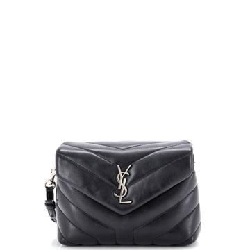 Saint Laurent LouLou Tablet Holder Flap Bag Matelasse Chevron Leather