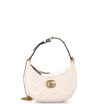 Gucci GG Marmont Half Moon Hobo Matelasse Leather Mini
