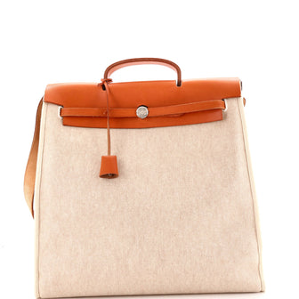 Hermes Herbag Toile and Leather MM