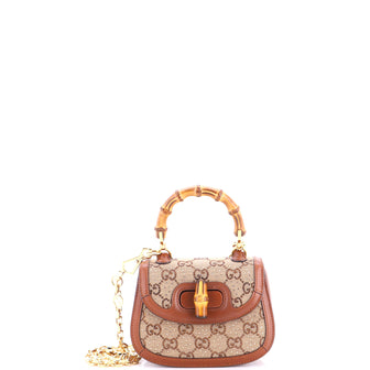 Gucci Bamboo 1947 Top Handle Bag Crystal Embellished GG Canvas Mini