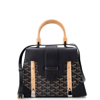 Goyard Saigon Top Handle Bag Coated Canvas with Leather PM