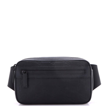 Gucci Front Zip Belt Bag GG Rubber Effect Leather