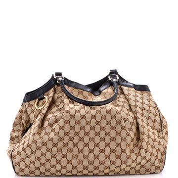 Gucci Sukey Tote GG Canvas with Leather Large