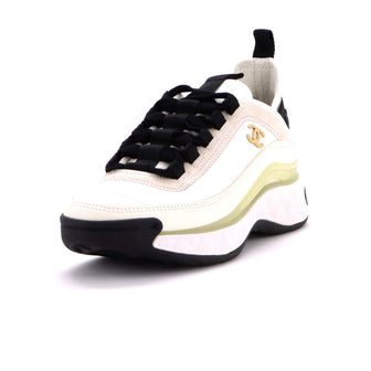 Chanel Women's CC Cap Toe Logo Sneakers Suede and Mixed Fibers